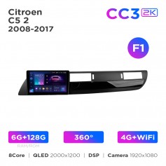 Штатна магнітола Teyes CC3 2k 6+128 Gb 360° Citroen C5 2 2008-2017 (F1) 9