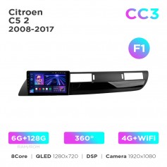 Штатна магнітола Teyes CC3 6+128 Gb 360° Citroen C5 2 2008-2017 (F1) 9