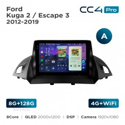 Штатна магнітола Teyes CC4 Pro 2k 8+128 Gb Ford Kuga 2 / Escape 3 2012-2019 (A) 9"