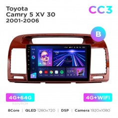 Штатная магнитола Teyes CC3 4+64 Gb Toyota Camry 5 XV 30 2001-2006 (B) 9"