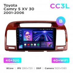 Штатная магнитола для Toyota Camry 5 XV 30 2001-2006 (B) Teyes CC3L 4+32 Gb 9"