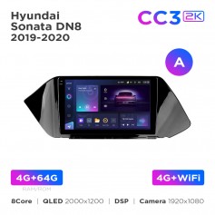 Штатна магнітола Teyes CC3 2k 4+64 Gb Hyundai Sonata DN8 (1 Din) 2019-2020 (A) 10"