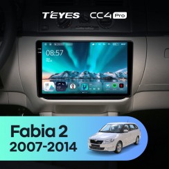 Штатная магнитола Teyes CC4 Pro 2k 8+128 Gb Skoda Fabia 2 2007-2014 10"