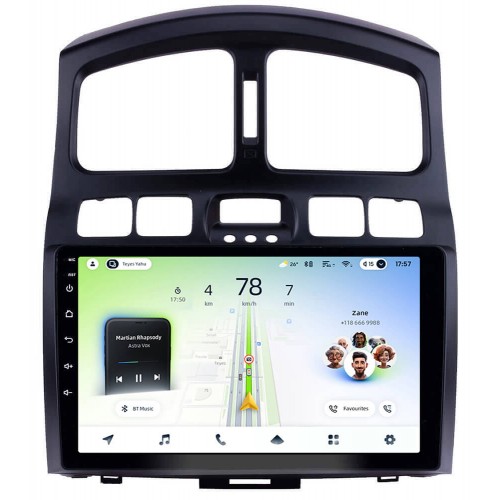 Штатна магнітола Teyes CC4L 4+64 Gb Hyundai Santa Fe SM 2000-2012 / JAC S1 (Rein) 1 2007-2013 9"