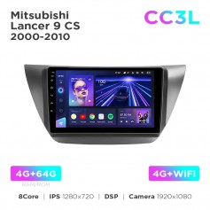 Штатна магнітола Teyes CC3L 4+64 Gb Mitsubishi Lancer 9 CS 2000-2010 9"