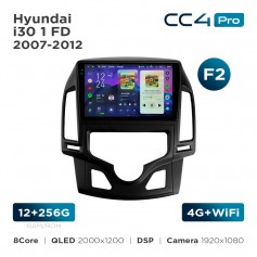 Штатная магнитола Teyes CC4 Pro 2k 12+256 Gb Hyundai i30 1 FD 2007-2012 (F2) 9"