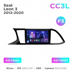 Штатна магнітола Teyes CC3L 4+64 Gb Seat Leon 3 2012-2020 (F3) 9"