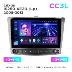 Штатная магнитола Teyes CC3L 4+64 Gb Lexus IS250 XE20 (Lp) 2005-2013 10"