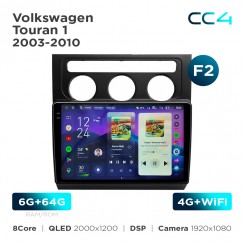 Штатна магнітола Teyes CC4 2k 6+64 Gb Volkswagen Touran 1 2003-2010 (F2) 10"