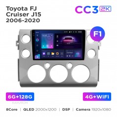 Штатна магнітола Teyes CC3 2k 6+128 Gb Toyota FJ Cruiser J15 2006-2020 (F1) 9