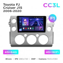 Штатная магнитола Teyes CC3L 4+64 Gb Toyota FJ Cruiser J15 2006-2020 (F1) 9"
