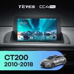 Штатная магнитола Teyes CC4 Pro 2k 12+256 Gb Lexus CT CT200 CT200h 2010-2018 9"