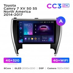 Штатная магнитола Teyes CC3 2k 4+32 Gb Toyota Camry 7 XV 50 55 North America 2014-2017 (A) 10"