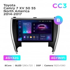 Штатна магнітола Teyes CC3 4+32 Gb Toyota Camry 7 XV 50 55 North America 2014-2017 (B) 10"