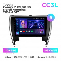 Штатная магнитола Teyes CC3L 4+64 Gb Toyota Camry 7 XV 50 55 North America 2014-2017 (B) 10"
