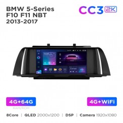 Штатна магнітола Teyes CC3 2k 4+64 Gb BMW 5-Series F10/F11 NBT 2013-2017 9"