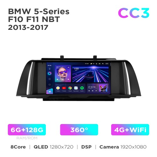 Штатна магнітола Teyes CC3 6+128 Gb 360° BMW 5-Series F10/F11 NBT 2013-2017 9