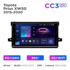 Штатна магнітола Teyes CC3 2k 6+128 Gb 360° Toyota Prius XW50 2015-2020 9