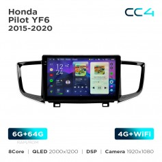 Штатная магнитола Teyes CC4 2k 6+64 Gb Honda Pilot YF6 2015-2020 10"