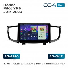 Штатная магнитола Teyes CC4 Pro 2k 8+128 Gb Honda Pilot YF6 2015-2020 10"