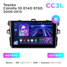 Штатная магнитола Teyes CC3L 4+64 Gb Toyota Corolla 10 E140 E150 2006-2013 (B) 9"