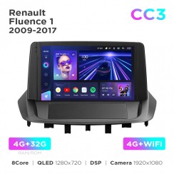 Штатна магнітола Teyes CC3 4+32 Gb Renault Fluence 1 (0 Din) 2009-2017 9"