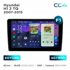 Штатная магнитола Teyes CC4 2k 8+128 Gb Hyundai H1 2 TQ 2007-2015 (F1) 9"