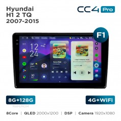 Штатная магнитола Teyes CC4 Pro 2k 8+128 Gb Hyundai H1 2 TQ 2007-2015 (F1) 9"