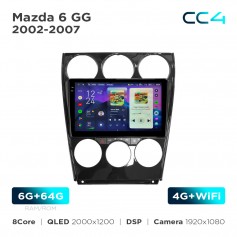Штатна магнітола Teyes CC4 2k 6+64 Gb Mazda 6 GG 2002-2007 9"