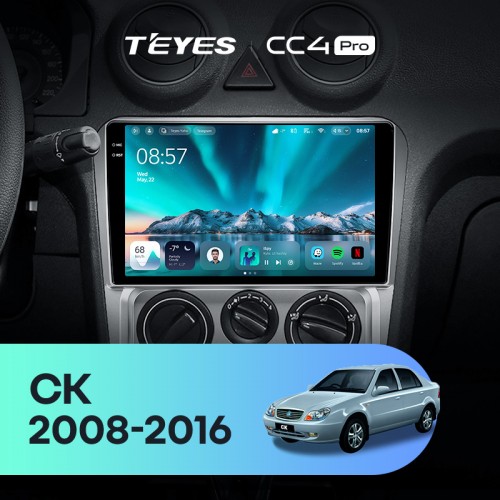 Штатна магнітола Teyes CC4 Pro 2k 12+256 Gb Geely CK 2008-2016 9"