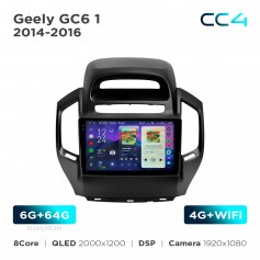 Штатная магнитола Teyes CC4 2k 6+64 Gb Geely GC6 1 2014-2016 9"