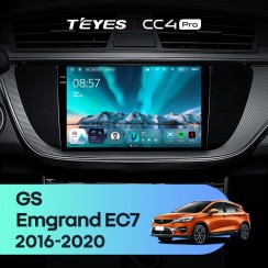 Штатная магнитола Teyes CC4 Pro 2k 8+128 Gb Geely GS 2016-2020 / Emgrand EC7 1 2018-2020 (F1) 9"