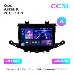 Штатная магнитола Teyes CC3L 4+64 Gb Opel Astra K 2015-2022 (A) 9"