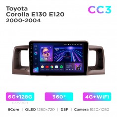 Штатная магнитола Teyes CC3 6+128 Gb 360° Toyota Corolla E130 E120 2000-2004 9