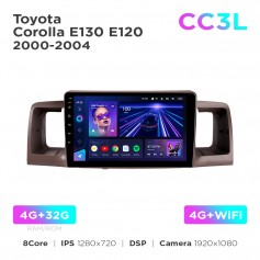 Штатная магнитола для Toyota Corolla E130 E120 2000-2004 Teyes CC3L 4+32 Gb 9"