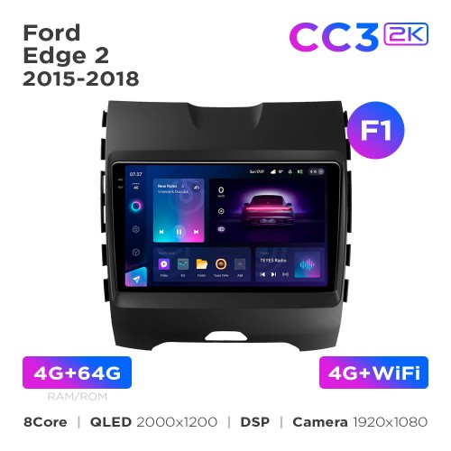 Штатная магнитола Teyes CC3 2k 4+64 Gb Ford Edge 2 2015-2018 (F1) 9"