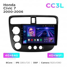 Штатна магнітола Teyes CC3L 4+64 Gb Honda Civic 7 2000-2006 9"