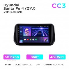 Штатная магнитола Teyes CC3 6+128 Gb 360° Hyundai Santa Fe 4 (ZYJ) 2018-2020 10