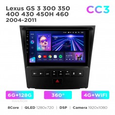 Штатна магнітола Teyes CC3 6+128 Gb 360° Lexus GS 3 300 350 400 430 450H 460 2004-2011 9"