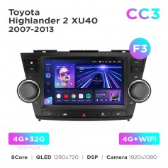 Штатна магнітола Teyes CC3 4+32 Gb Toyota Highlander 2 XU40 2007-2013 (F3) 9"