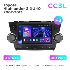 Штатна магнітола Teyes CC3L 4+64 Gb Toyota Highlander 2 XU40 2007-2013 (F3) 9"