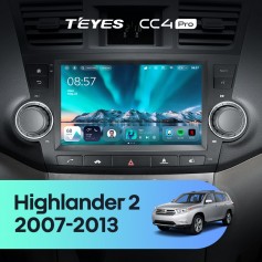 Штатная магнитола Teyes CC4 Pro 2k 8+128 Gb Toyota Highlander 2 XU40 2007-2013 (F3) 9"