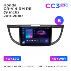 Штатна магнітола Teyes CC3 2k 4+32 Gb Honda CR-V 4 RM RE 2011-2018 (B) 9"