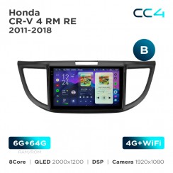 Штатна магнітола Teyes CC4 2k 6+64 Gb Honda CR-V 4 RM RE 2011-2018 (B) 9"