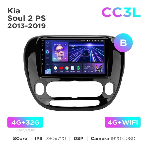 Штатна магнітола Teyes CC3L 4+32 Gb Kia Soul 2 PS 2013-2019 (B) 9"