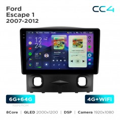 Штатная магнитола Teyes CC4 2k 6+64 Gb Ford Escape 1 2007-2012 9"