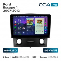 Штатная магнитола Teyes CC4 Pro 2k 8+128 Gb Ford Escape 1 2007-2012 9"
