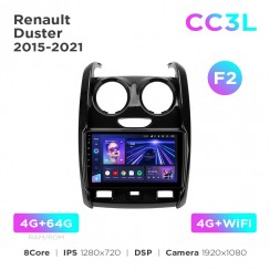 Штатная магнитола Teyes CC3L 4+64 Gb Renault Duster 2015-2021 / LADA Largus 2021 (F2) 9"