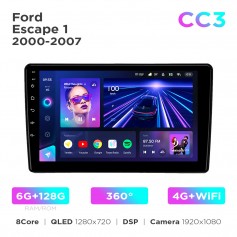 Штатна магнітола Teyes CC3 6+128 Gb 360° Ford Escape 1 2000-2007 9