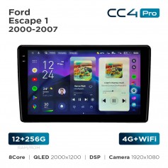Штатная магнитола Teyes CC4 Pro 2k 12+256 Gb Ford Escape 1 2000-2007 9"